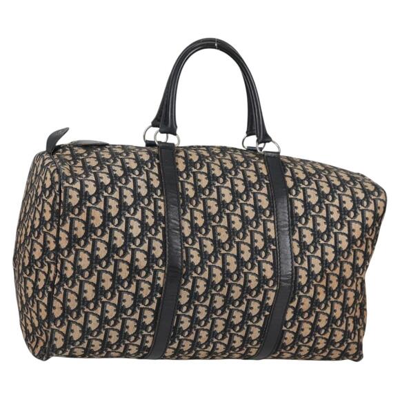 DIOR Trotter Canvas Boston Bag Navy Silver - Picture 1 of 12